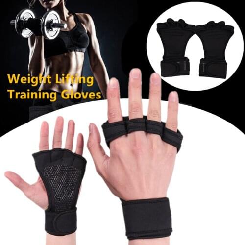 1Pair Anti-slip Fitness Palm Gloves Gym Pull-up Weight Lifting Training Hand Guard Gloves