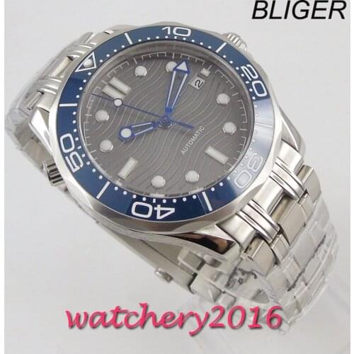 41mm sterile gray dial sapphire glass date Mechanical automatic mens watch