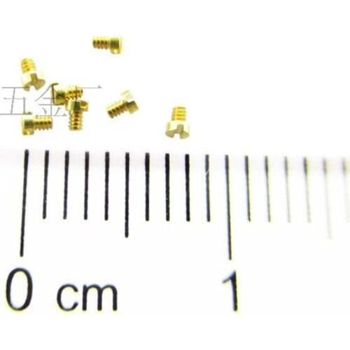 50pcs/lot M0.6*1/1.5/2/3/4/5/6/7/8 Brass cheese head slotted screw micro screws machine thread M0.6-0.15