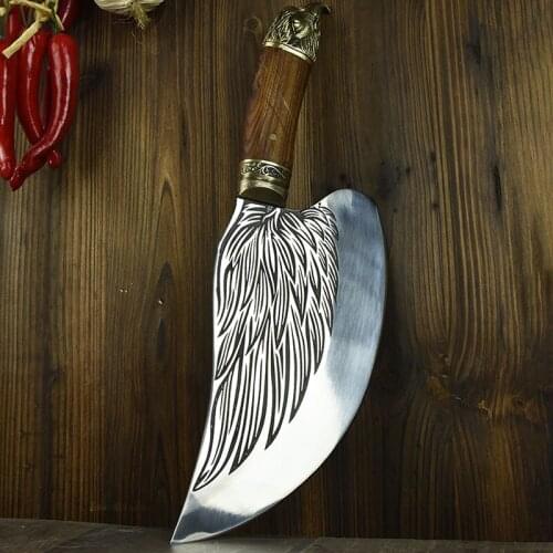 9.5 Inch Very Sharp Hanamde Knives 7Cr17MoV High Carbon Steel Hunting Machete Chopper Kitchen Knives Bone Meat And Poultry Tools