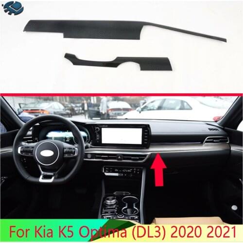 For Kia K5 Optima (DL3) 2020 2021 Car Accessories Carbon Fiber Style Center console Interior Instrument Panel Around trim