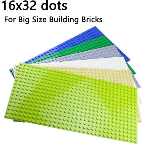 16X32 Dots Baseplates big size Classic Build Blocks Plate Assembly Brick Baseplate FOR large Size Bricks Building toy walls