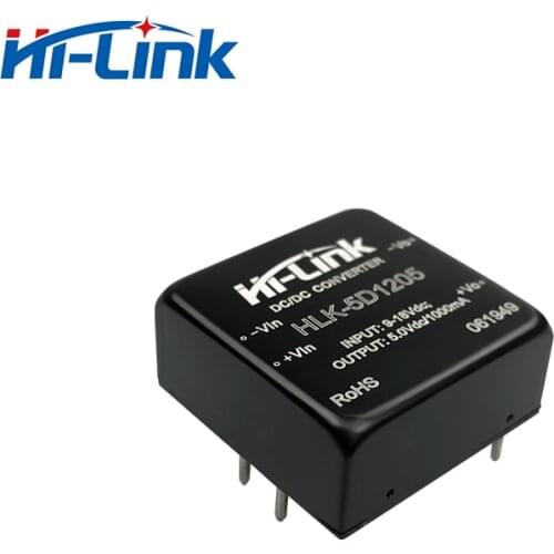 Free Ship 5pcs/lot 12V to 5V 1A DC-DC converter module for power supply Isolation HLK-5D1205