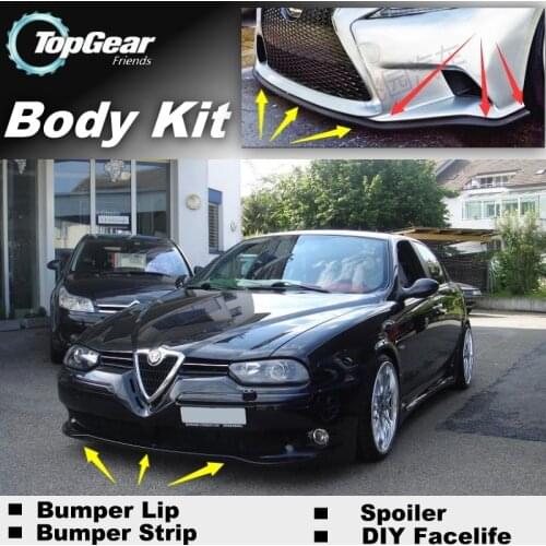 Bumper Lip Deflector Lips For Alfa Romeo 156 AR 1997~2007 Front Spoiler Skirt For TOPGEAR Friends Car Tuning / Body Kit / Strip