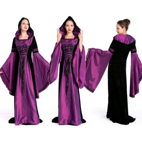 European Retro Queen Princess Slinky Dress Court Purple Goddess Costume