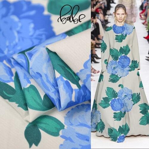 Purple Flower Fairy Twill Quality Real Silk Wool Cotton Fabric