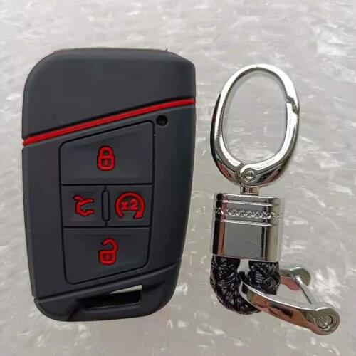 FOB Remote Silicon Case Cover For Volkswagen VW 2018 Atlas Tiguan Golf 7 Magotan 4 Button Smart Key Holder