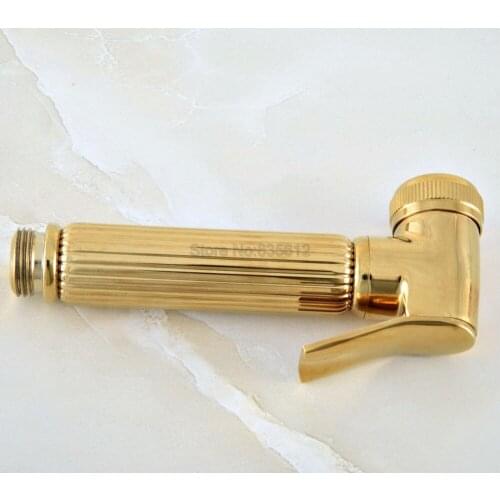 Telephone Style Ceramics Hand Held Bathroom Shower Head / Golden Brass Finish Bathroom Handheld Shower Head Accessory thh050
