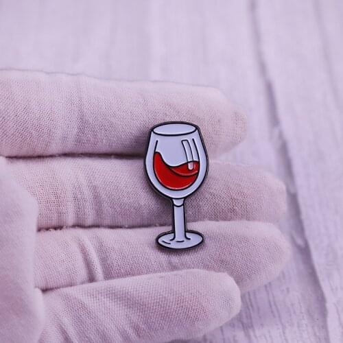 Red wineglass pin