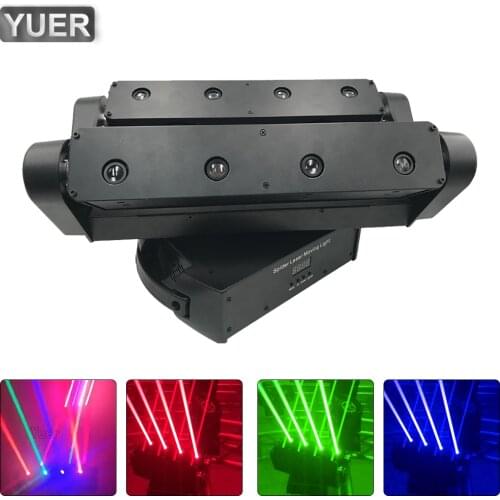 Beam Scanning Hollywood 8 Eyes RGB Laser Spotlight DMX512 Voice Control For DJ Disco Bar Wedding Stage Laser Light Show