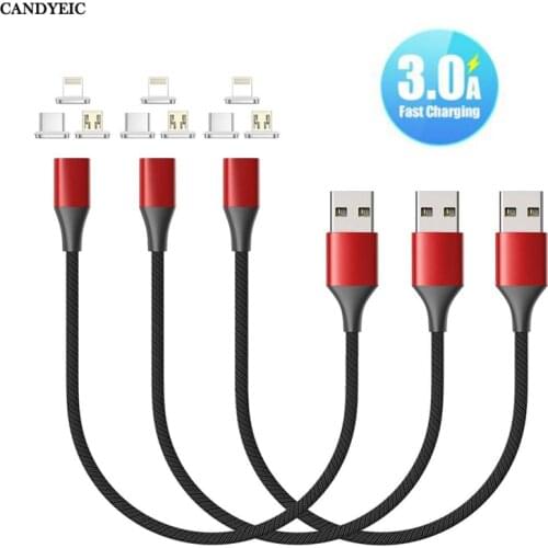 CANDYEIC 3A Fast Charging USB Magentic Cable For iPhone 8 Plus 7Plus 6s Plus USB Cable For iPhone 12 11Pro Max XS X XR Charger