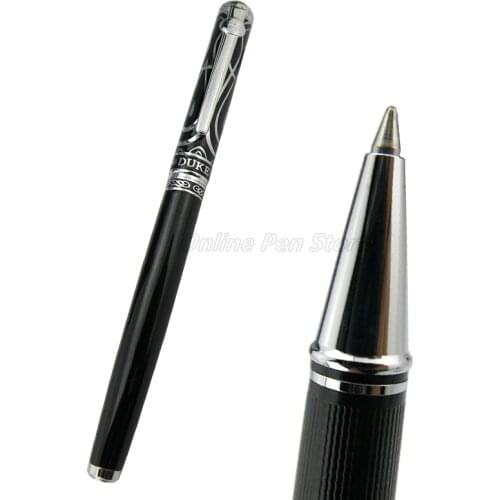 Duke Metal Ruby Flower Style Refillable Roller Ball Ballpoint Pen Silver Trim Professional Office Stationery Writing Accessory