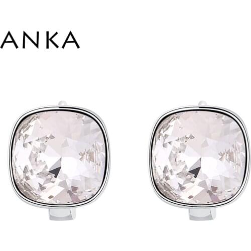 ANKA Trendy Cube Crystal Clip Earrings With New Design Jewelry For Women Earrings Crystals from Austria #138260