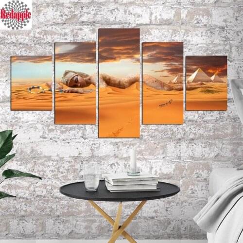 5 pcs sets Queen of Egypt Full Square round Diamond Embroidery,5d Diy Diamond Painting,Cross Stitch,Mosaic,pattern hobby decor