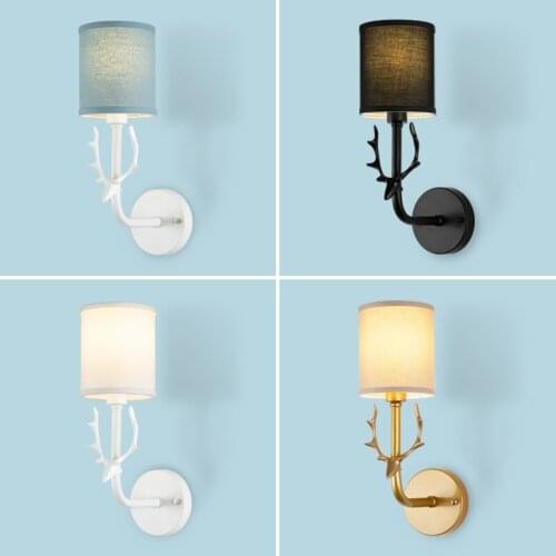 Nordic Sconce Antlers Wall Lamps Bedroom Bedsides Simple Modern Living Room Led Wall Light Colors Decor Childrens Room Fixtures
