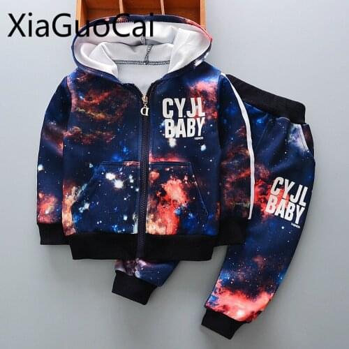 Boys Outfits 2018 Childrens Sweatshirts Boys Suit Two-piece Suits Kids Korean Childrens Pants Suit Toddler Boys Clothing Sets