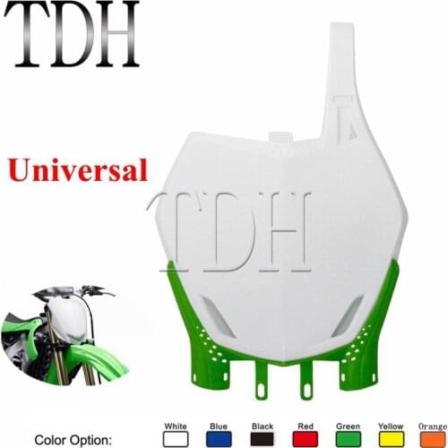 Green & White MX Enduro Motocross Front Number Plate Universal For Kawasaki Honda Yamaha Suzuki Pit Dirt Bike Motorcycle