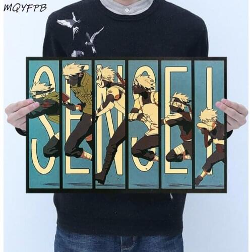 Japanese Anime Kraft Paper Poster Home Bedroom Wall Decoration Painting Core 50.5x35cm