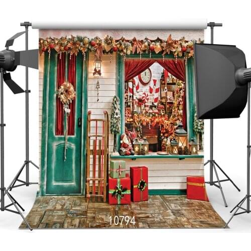 Christmas Photography Backdrops Vintage Shop Backdrop Baby Shower New Born Baby Chirldren Photophone Vinyl for Photo Studio