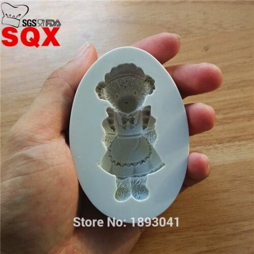 Girl Bear Shape Silicone Mold, Cake Decoration Tools, Soap Mold, Candy Mold, Kitchen Accessories SQ16303