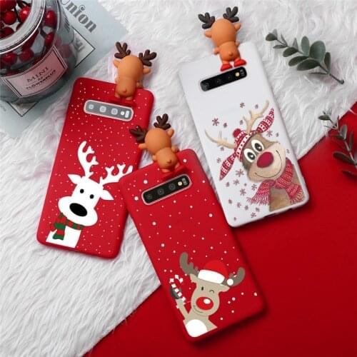 Merry Christmas Cartoon Deer Case For Samsung Galaxy A51 A71 A21 A50 A40 A70 A60 A91 A01 A6 A7 A8 A9 Plus 2018 TPU New Year Gift
