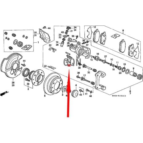 Spring Hon daA CCO RD-2013 wheel hub gasket seal block fixing bracket snap suspension rubber sleeve pad parking starter pad