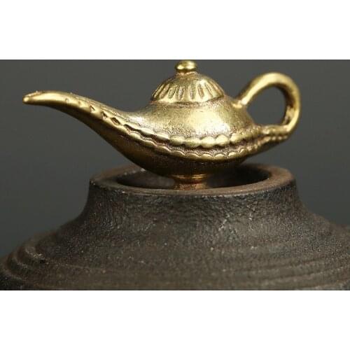 Handmade magic lamp craft DIY jewelry ornament Fitting Keychain Pendant Pure Brass lamp m009