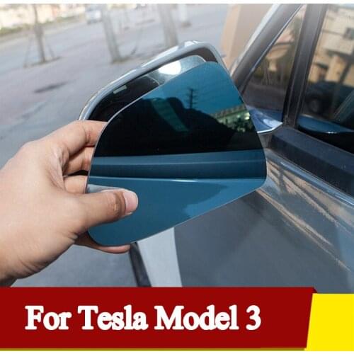Door Rearview Heated Mirror Blue Glass Lens For Tesla Model 3 Accessories Car Left/Right Side Mirror