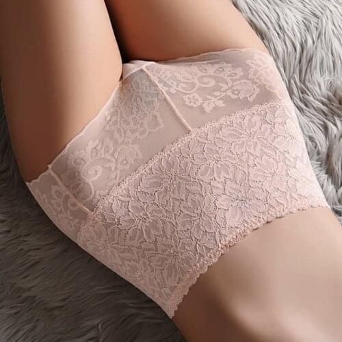 M-XXXL Women High Waist Lace Panties Sexy Underwear Women Floral Transparent Lingerie Female Briefs Underpants Plus Size Pantys