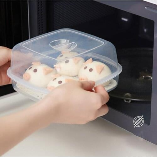 1PC Multifunctional Microwave Oven Steamer Plastic Steamer Plastic With Lid Plactical Steamed Kitchen Bar Cooking Tools