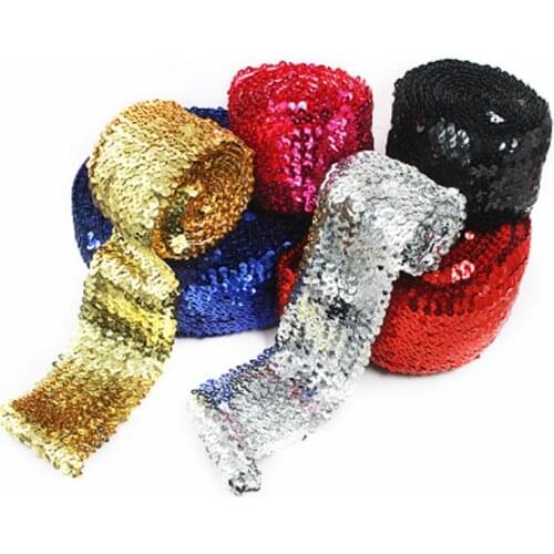 1 Yards/lot Square Sequin Beading Ribbon 7.5cm DIY Lace Trims for Hand Craft Sewing Garments Headdress Wedding Decoration