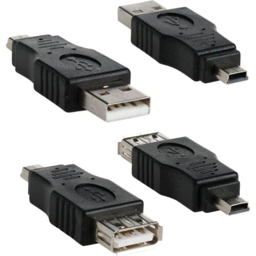 10pcs OTG 5 pin F/M mini changer adapter converter USB male to female micro USB