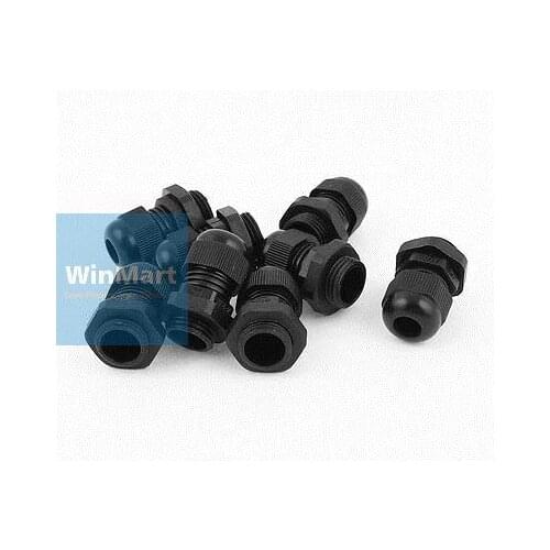 10 Pcs PG9 Black Plastic 4-8mm Dia Waterproof Cable Glands Connectors