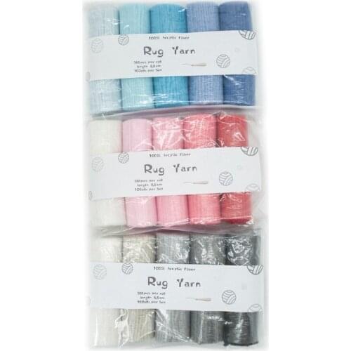 15 Assorted Colors Short Yarn Set 2 Groups Pre Cut Wool Yarn Set for Crocheting Carpet
