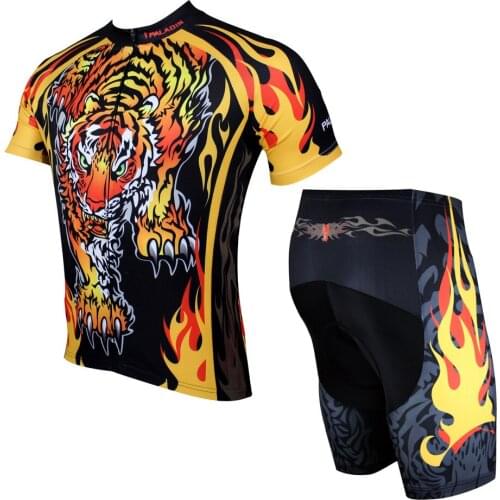3D Tiger design cycling Jersey Breathable Mens Spring and Summer bike clothing Short Sleeved Cycling Jersey