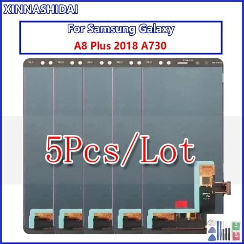 5pcSuper AMOLED A8 Plus 2018 Display For Samsung Galaxy A730 LCD A730F SM-A730F Display Touch Screen Digitizer Replacement Parts