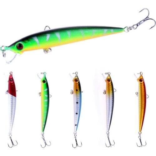 5pcs Hard Bait Laser Minnow Fishing Lure Pesca 6# hooks Fish Wobbler Crankbait Artificial lures
