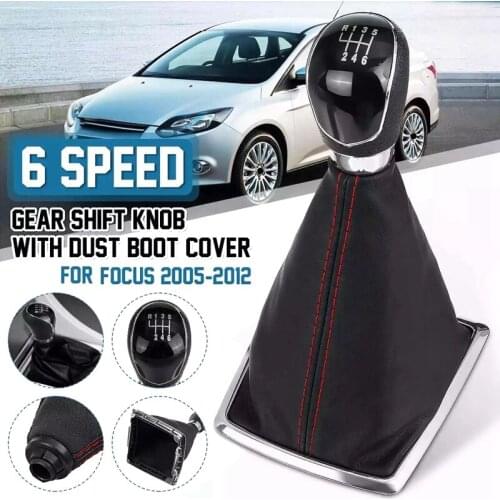 6 Speed Manual Car Gear Shift Knob Shifter Lever Gaiter Dust Boot Cover for Ford Focus MK2 2005-2012