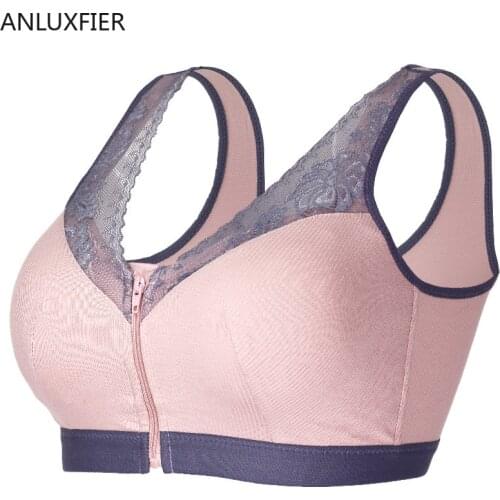 X9012 Front Zipper Bra No Steel Ring Full-body Cup Pocket Bra Sexy Beauty Back Open Collect Pair of Breast Underwear