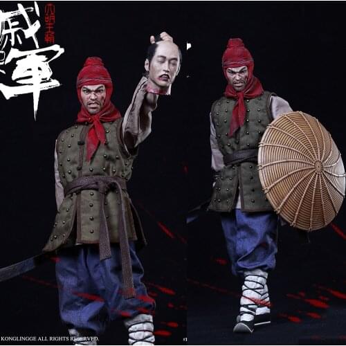 For Collection KLG012 1/6 Collectible Ming Dynasty Series Qi Jiajun Knife and Shield Action Figure Model for Fans Holiday Gifts