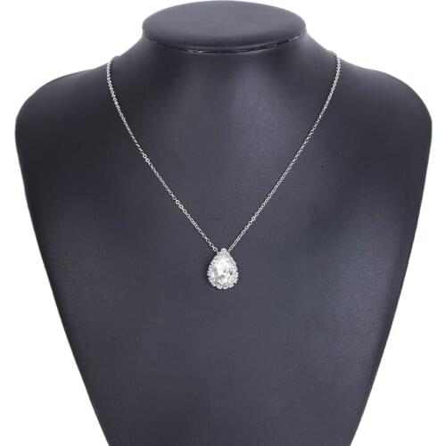 HOWAWAY Romantic Angel Tears Crystal Necklace Ladies Collar Necklace Jewelry Exquisite Fashion Necklace Women