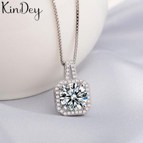 Kindey New Trendy Silver Color Crystal Square Necklaces for Women Jewelry Statement Necklaces Party Gifts