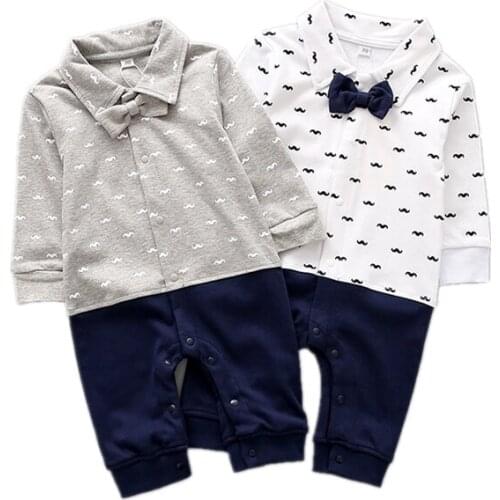 2020 New Style Baby Boy Rompers 100% Cotton Baby Clothes Gentleman Baby Boys Romper Toddlers Kids Jumpsuits Birthday Clothes
