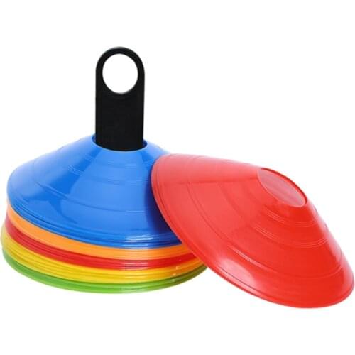10pcs / set Colorful Soccer Training Sign Flat Pressure Resistant Cones Marker Discs Bucket Marker PE football training new