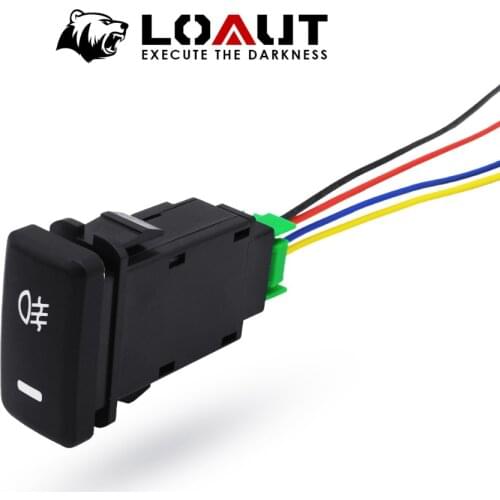 LOAUT High Quality Big/Small Size Fog Light Push Switch 4 Wire Button for Toyota 12V Waterproof Wiring Harness Switch 55W-100W