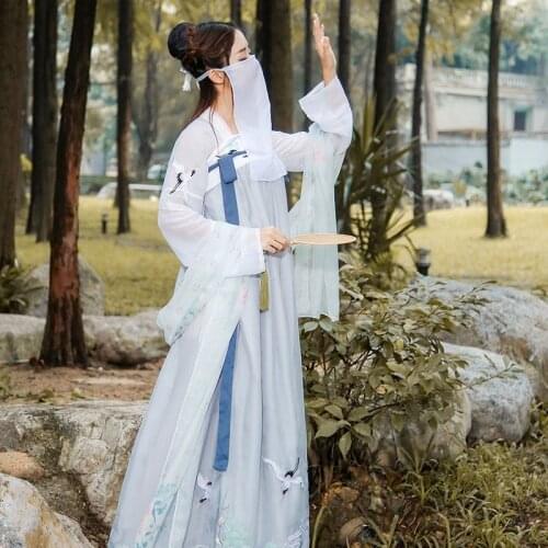 2019 New Hanfu National Ancient Chinese Costume Women Chinese Hanfu Clothes Lady Chinese Stage Performance Tang Suit DWY1151