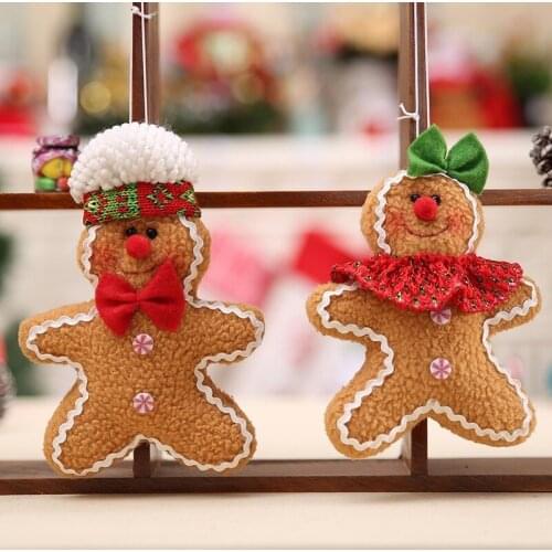 2021 New Year Gifts Gingerbread Man Hanging Merry Christmas Ornaments Gift Ornament Xmas Tree Decoration Festival Party Supplies