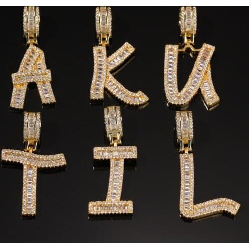 Iced Out New Square Zircon English Letters Men and Women Hip Hop Pendant Couple Hip Hop Necklace Street Fashion Best Gift Rapper