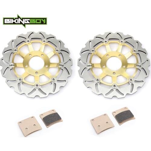 BIKINGBOY For Suzuki GSX600F GSX750F Katana 89 90 91 92 93 94 95 96 97 Front Brake Discs Disks Rotors + Pads GSX 600 750 F Set