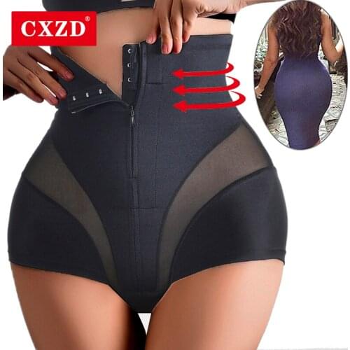 CXZD Sexy Shaperwear Women High Waist Trainer Body Shaper Tummy Slim Control Body Shape Belly Underwear Briefs Zipper Panty